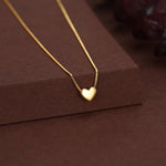 Minimalist Heart Pendant Necklace in Sterling Silver, Gold and Rose Gold. Tiny Heart Necklace, Sweet and Cute