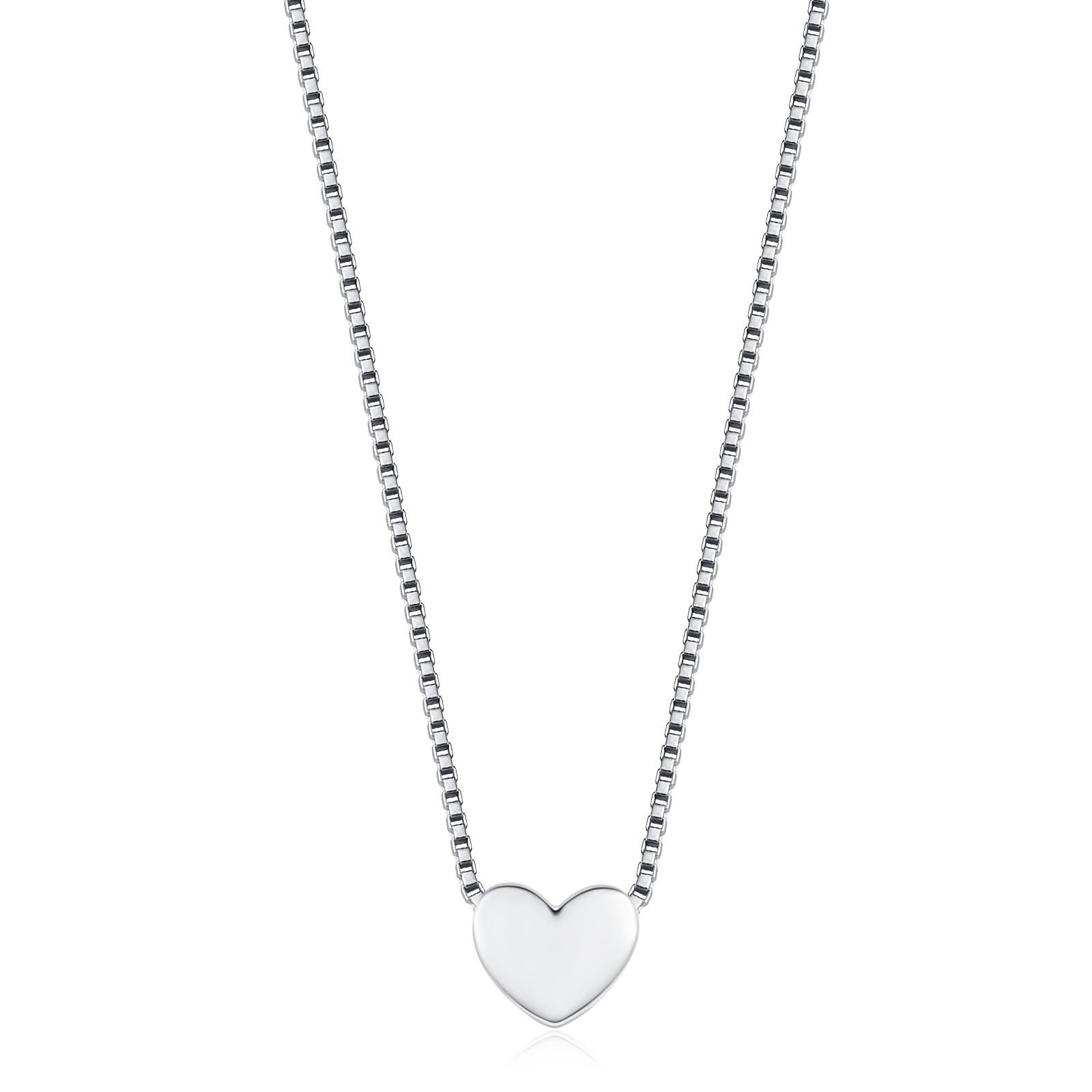 Minimalist Heart Pendant Necklace in Sterling Silver, Gold and Rose Gold. Tiny Heart Necklace, Sweet and Cute