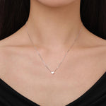 Minimalist Heart Pendant Necklace in Sterling Silver, Gold and Rose Gold. Tiny Heart Necklace, Sweet and Cute