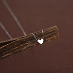 Minimalist Heart Pendant Necklace in Sterling Silver, Gold and Rose Gold. Tiny Heart Necklace, Sweet and Cute