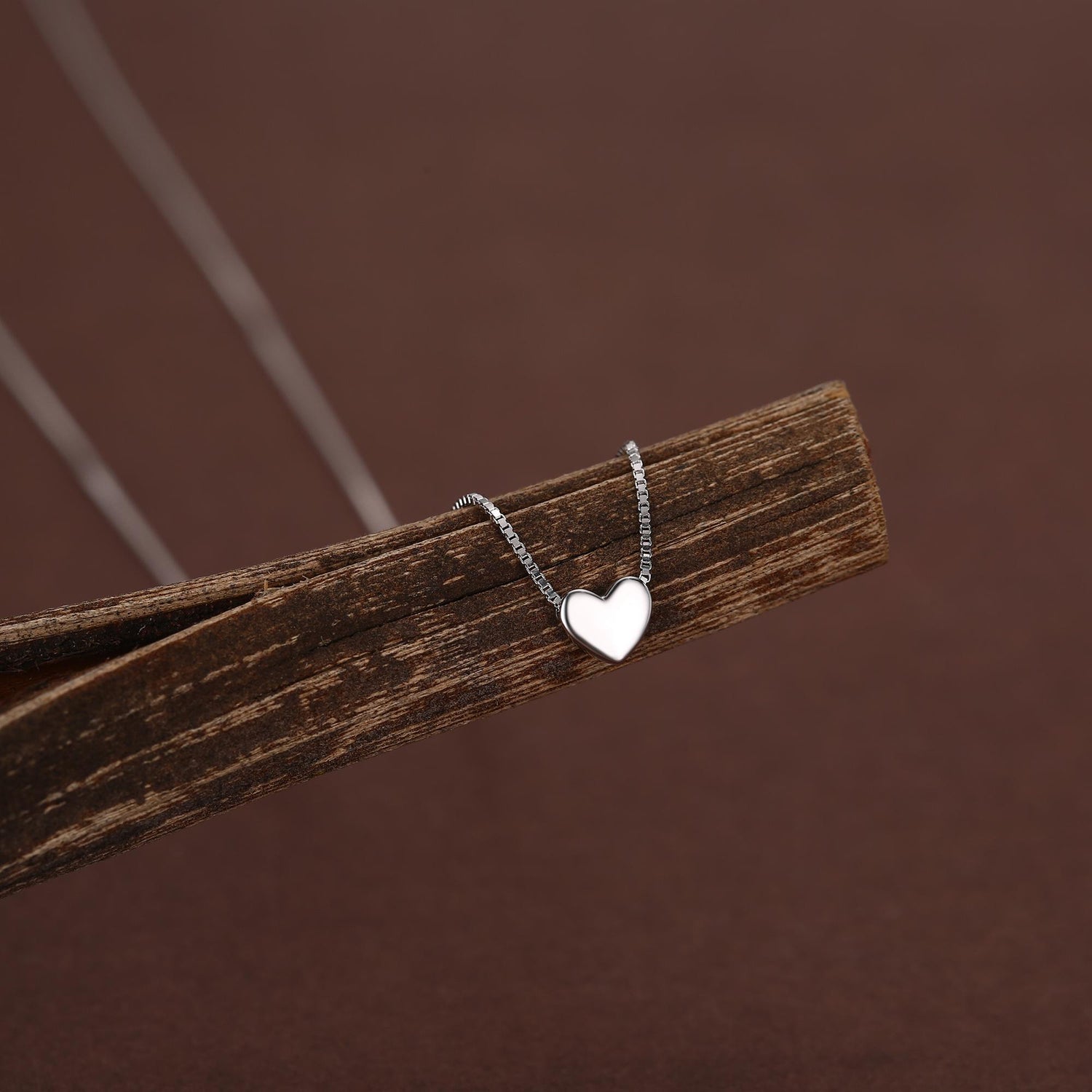 Minimalist Heart Pendant Necklace in Sterling Silver, Gold and Rose Gold. Tiny Heart Necklace, Sweet and Cute