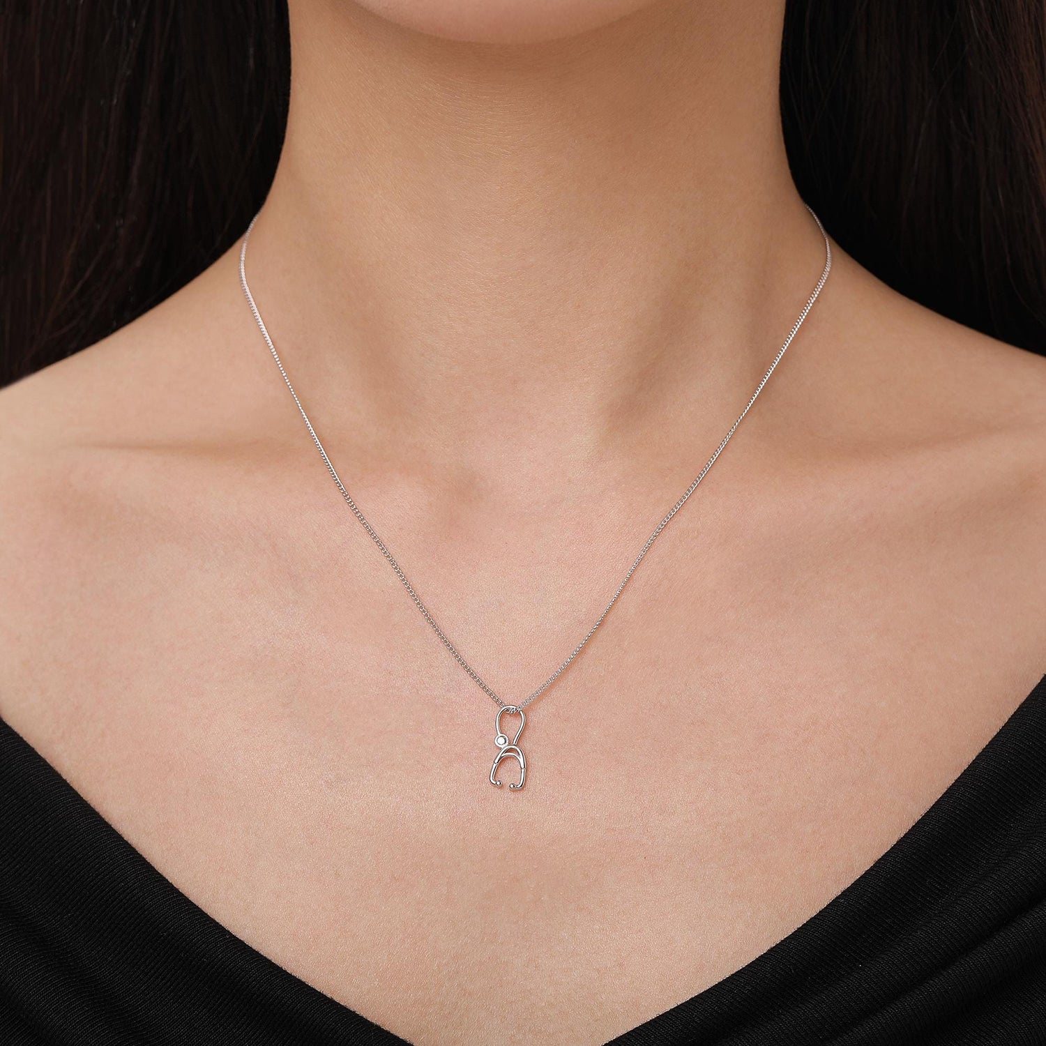 Sterling Silver Stethoscope Necklace
