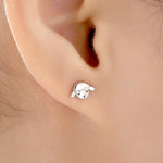 Cute Sheep Stud Earrings in Sterling Silver, Fluffy Sheep Face Earrings, Nature Inspired Sheep Head Earrings, Pet Lover