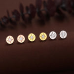 Starburst Disk Stud Earrings in Sterling Silver, Silver or Gold or Rose Gold, Star Earrings, Sunburst Earrings, Celestial Jewellery