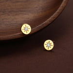 Starburst Disk Stud Earrings in Sterling Silver, Silver or Gold or Rose Gold, Star Earrings, Sunburst Earrings, Celestial Jewellery