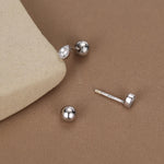 Sterling Silver Tiny Teardrop CZ 18G Screw Back Earrings