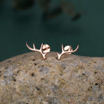 Sterling Silver Antler 16G Flat Back Labret Earrings