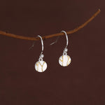 Sterling Silver Tiny Kintsugi Disk Drop Earrings