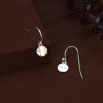 Sterling Silver Tiny Kintsugi Disk Drop Earrings