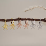 Sterling Silver Bow Charm Hoop Earrings