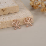 Sterling Silver Twisted Bow Charm for Earrings
