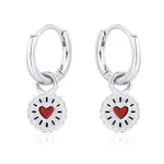 Sterling Silver Jam Biscuit Charm Hoop Earrings