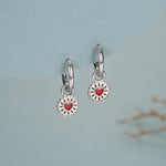 Sterling Silver Jam Biscuit Charm Hoop Earrings
