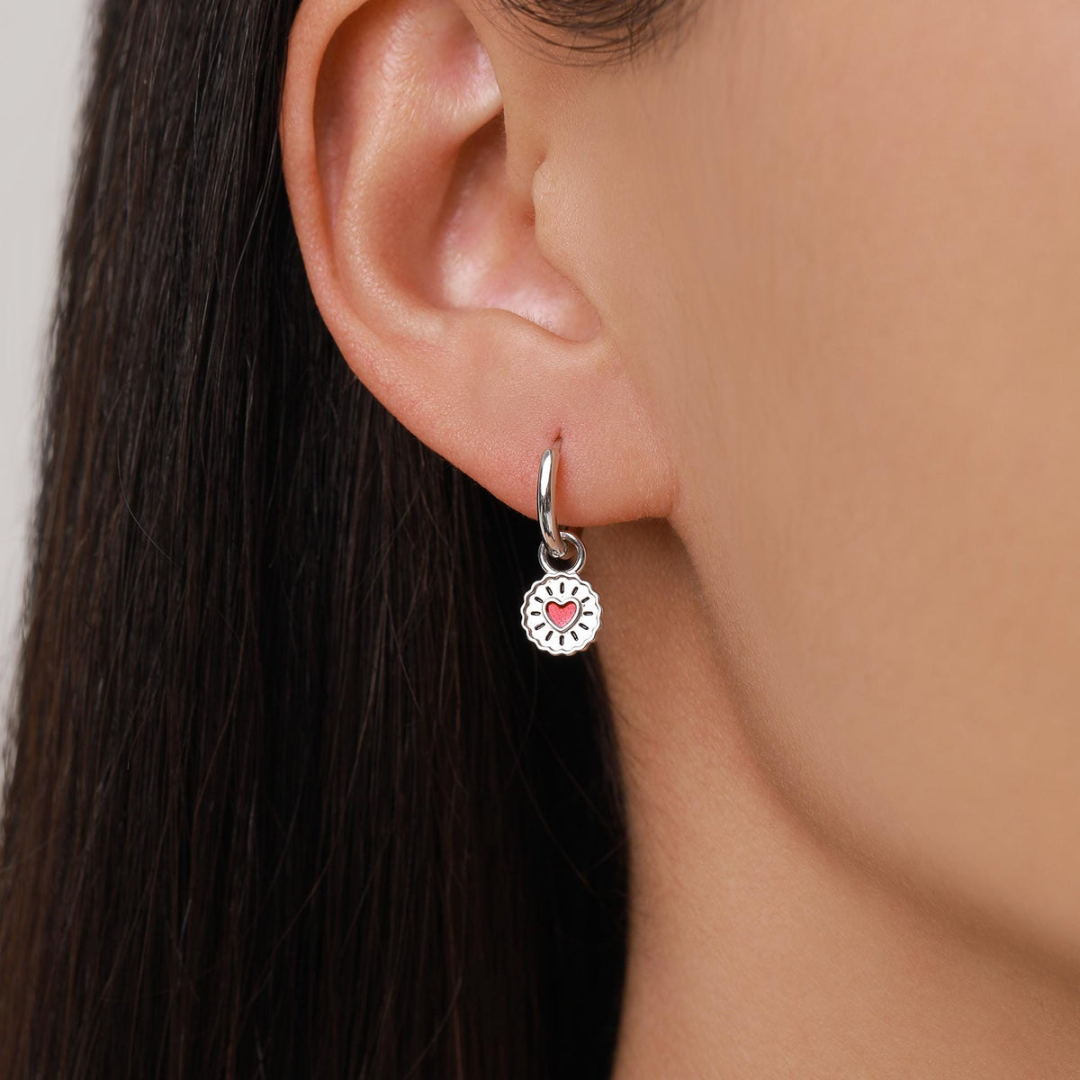 Sterling Silver Jam Biscuit Enamel Earring Charm