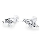 Sterling Silver Bird 16G Flat Back Labret Earrings