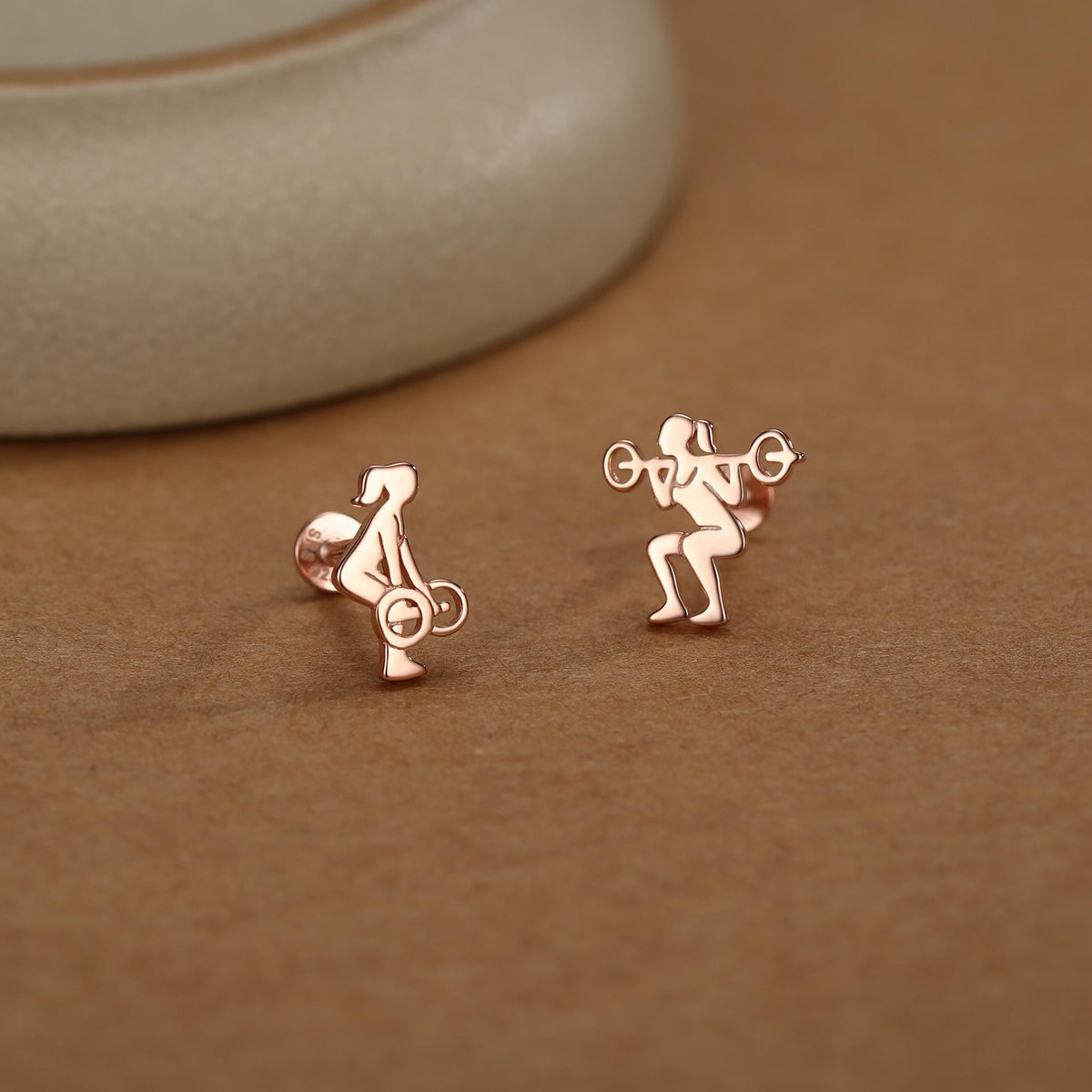 Sterling Silver Powerlifting 16G Mismatched Flat Back Labret Earrings