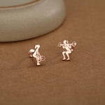 Sterling Silver Powerlifting 16G Mismatched Flat Back Labret Earrings