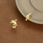 Sterling Silver Powerlifting 16G Mismatched Flat Back Labret Earrings