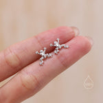 Tiny Frog / Screw Back / Internally Threaded Flat Back / Stud Earrings in Sterling Silver, Tree Frog Earrings, Silver or Gold or Rose Gold