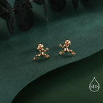 Tiny Frog / Screw Back / Internally Threaded Flat Back / Stud Earrings in Sterling Silver, Tree Frog Earrings, Silver or Gold or Rose Gold