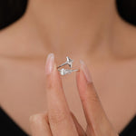 Sterling Silver Manta Ray and Jellyfish Open Ring