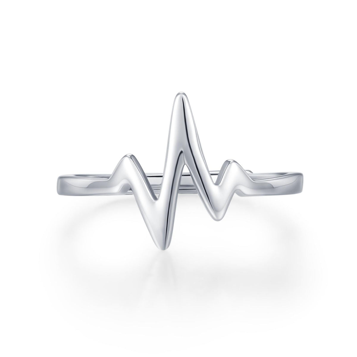 Sterling Silver Heartbeat ECG Dainty Ring