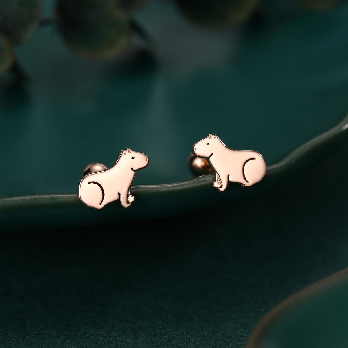Sterling Silver Guinea Pig 18G Screw Back Stud Earrings