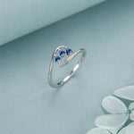 Sterling Silver Bluebell Enamel Open Ring