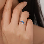 Sterling Silver Bluebell Enamel Open Ring