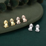 Sterling Silver Beagle Dog Stud Earrings