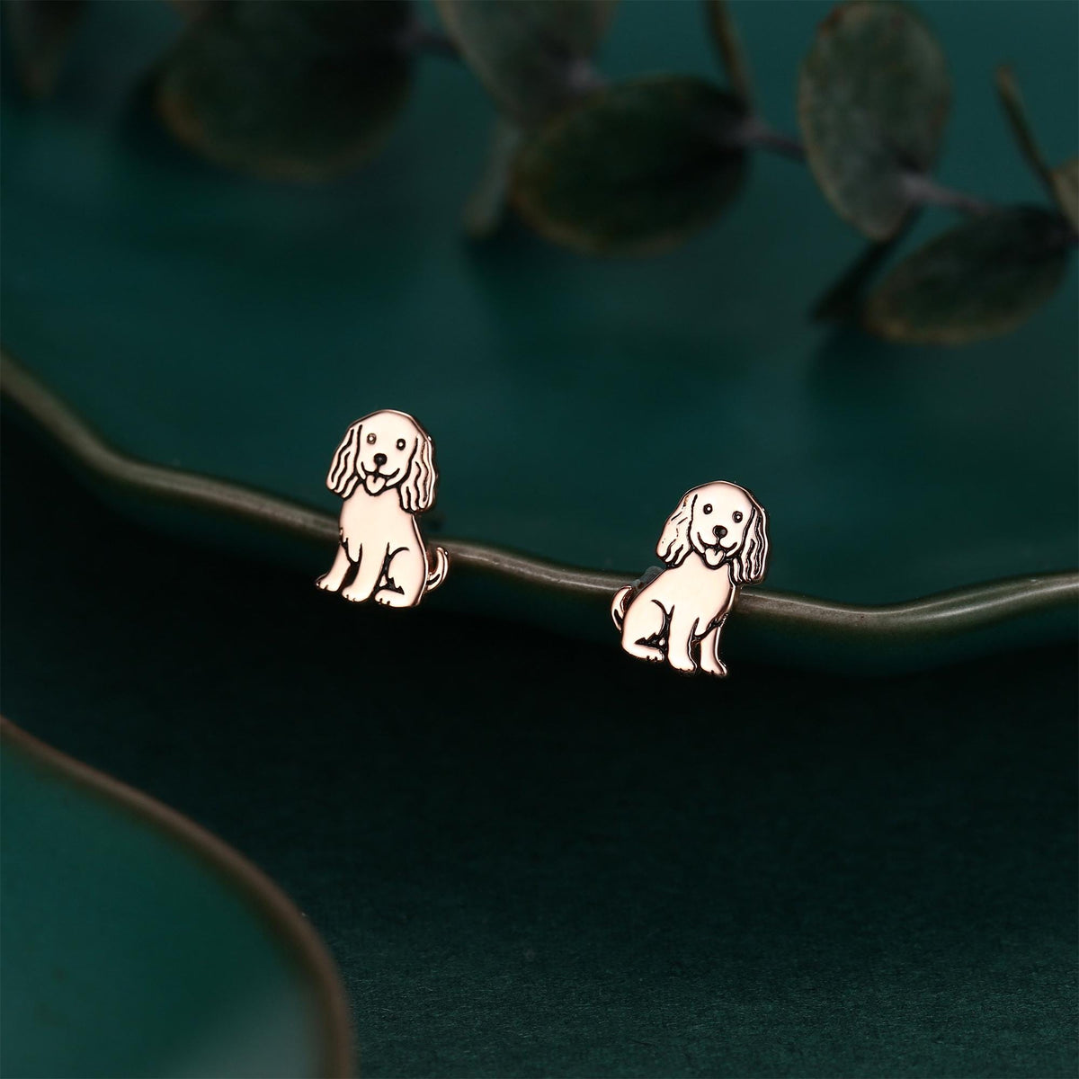 Sterling Silver Beagle Dog Stud Earrings