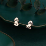 Sterling Silver Beagle Dog Stud Earrings