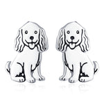 Sterling Silver Beagle Dog Stud Earrings