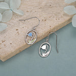 Sterling Silver Bluebell Enamel Drop Earrings