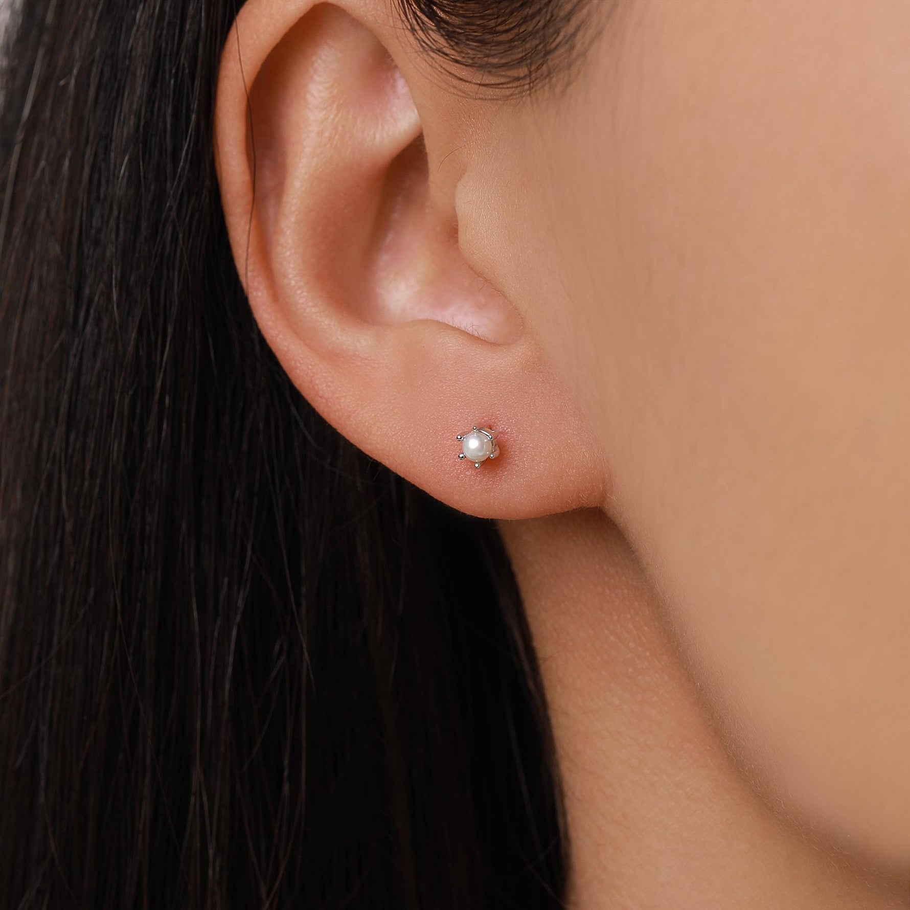 Sterling Silver Shell Starfish and Pearl Stud Earrings Set of 3