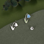Sterling Silver Bluebell Flower Enamel Stud Earrings