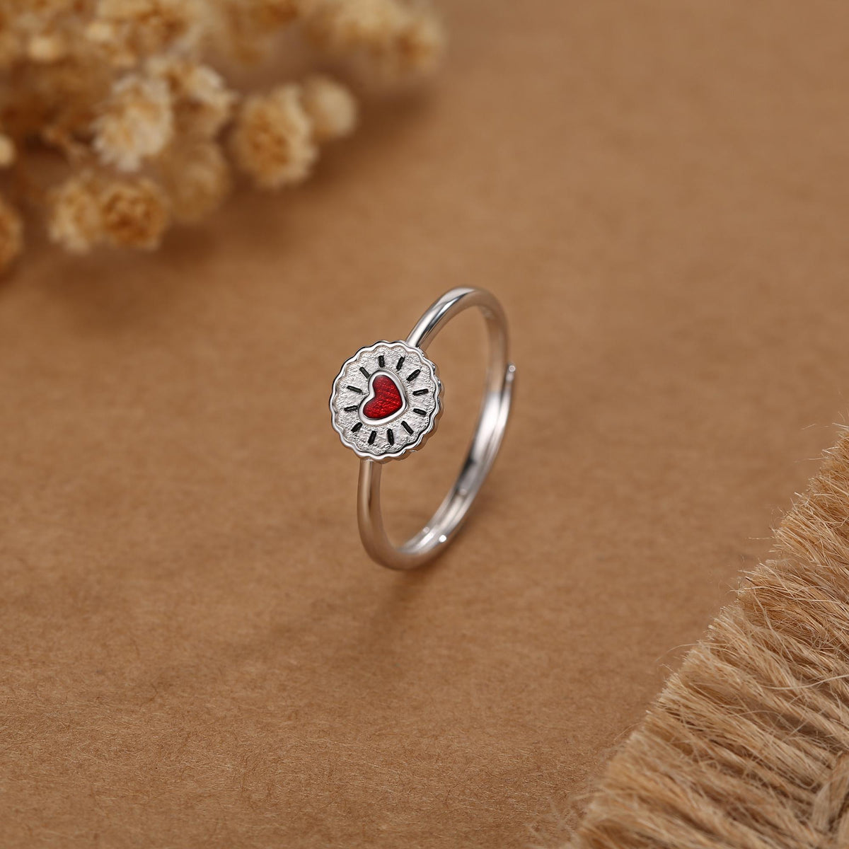 Sterling Silver Jam Biscuit Enamel Dainty Ring