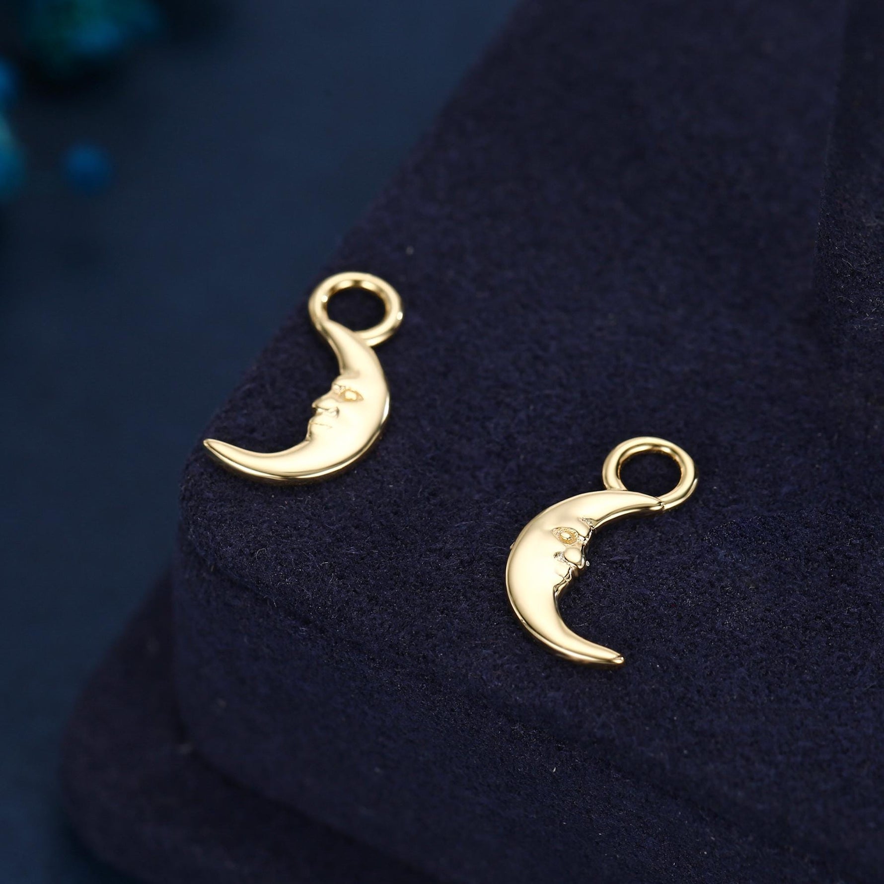 Moon Charms for Huggie Hoops in Sterling Silver