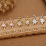 Starburst Charms for Huggie Hoops in Sterling Silver