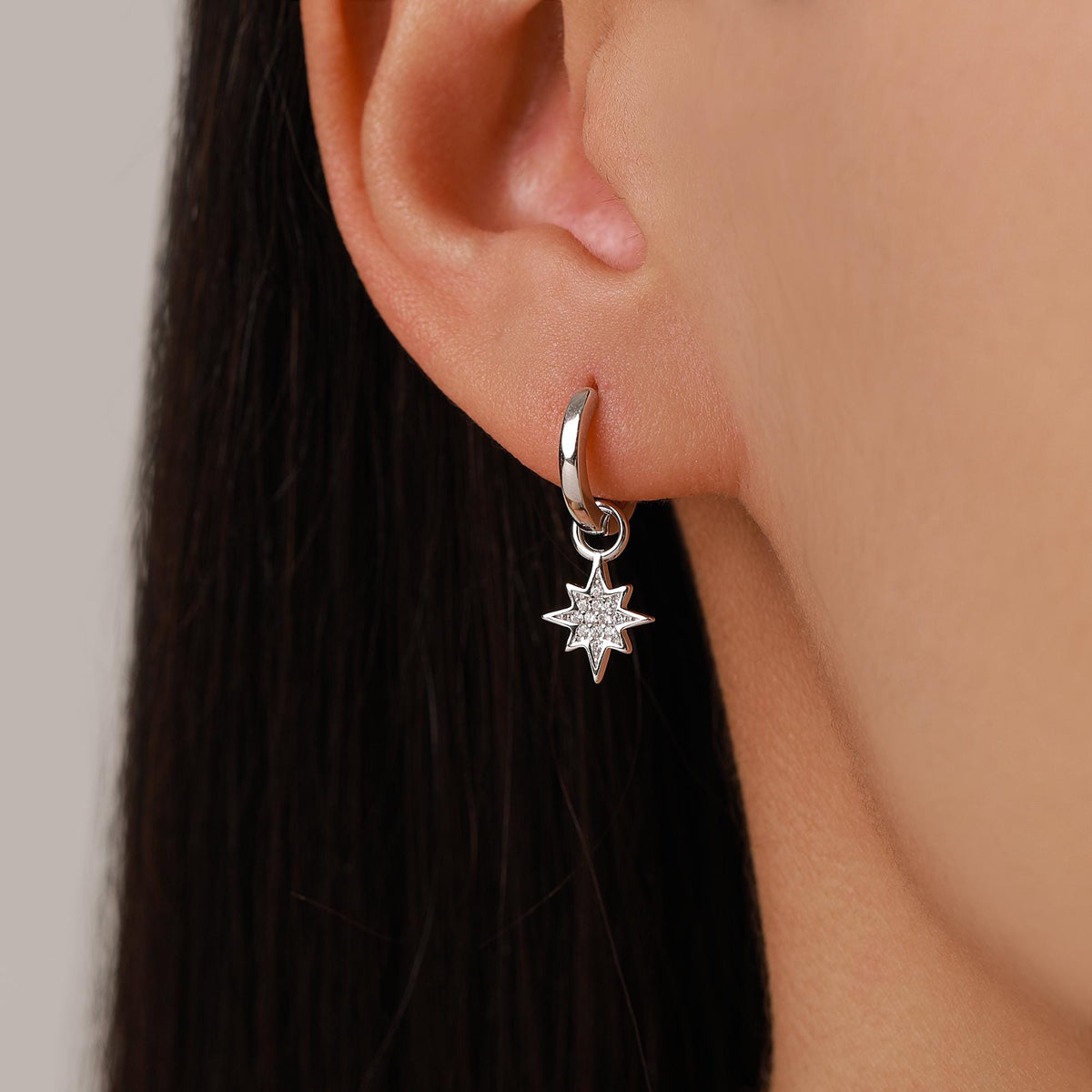 Starburst Charms for Huggie Hoops in Sterling Silver