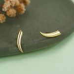 Tusk Shape Stud Earrings in Sterling Silver, Silver, Gold or Rose Gold over Sterling Silver, Horn Stud Earrings, Spike Earrings