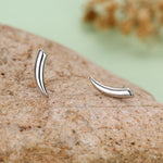 Tusk Shape Stud Earrings in Sterling Silver, Silver, Gold or Rose Gold over Sterling Silver, Horn Stud Earrings, Spike Earrings