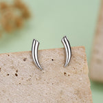 Tusk Shape Stud Earrings in Sterling Silver, Silver, Gold or Rose Gold over Sterling Silver, Horn Stud Earrings, Spike Earrings