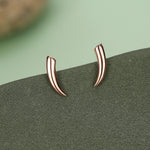 Tusk Shape Stud Earrings in Sterling Silver, Silver, Gold or Rose Gold over Sterling Silver, Horn Stud Earrings, Spike Earrings