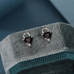 Sterling Silver Trillion Cut Black CZ Charms for Huggie Hoops Earrings