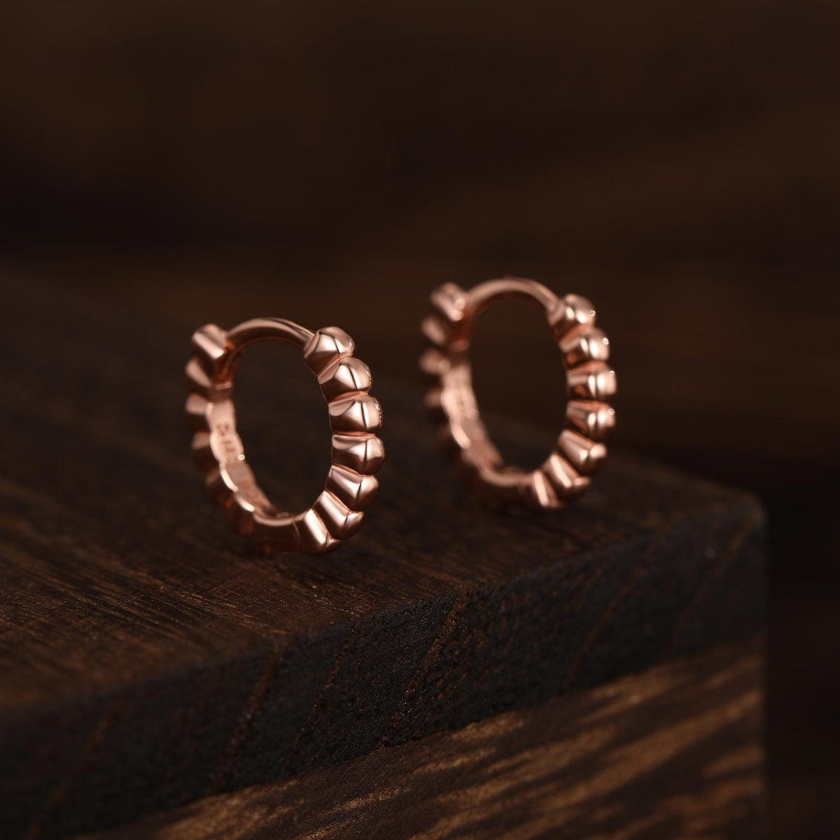 Tiny Bauble Dotted Huggie Hoop Earrings