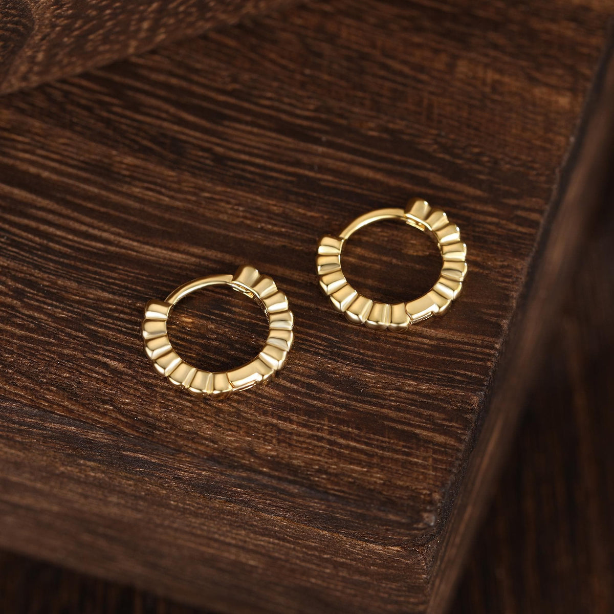 Tiny Bauble Dotted Huggie Hoop Earrings