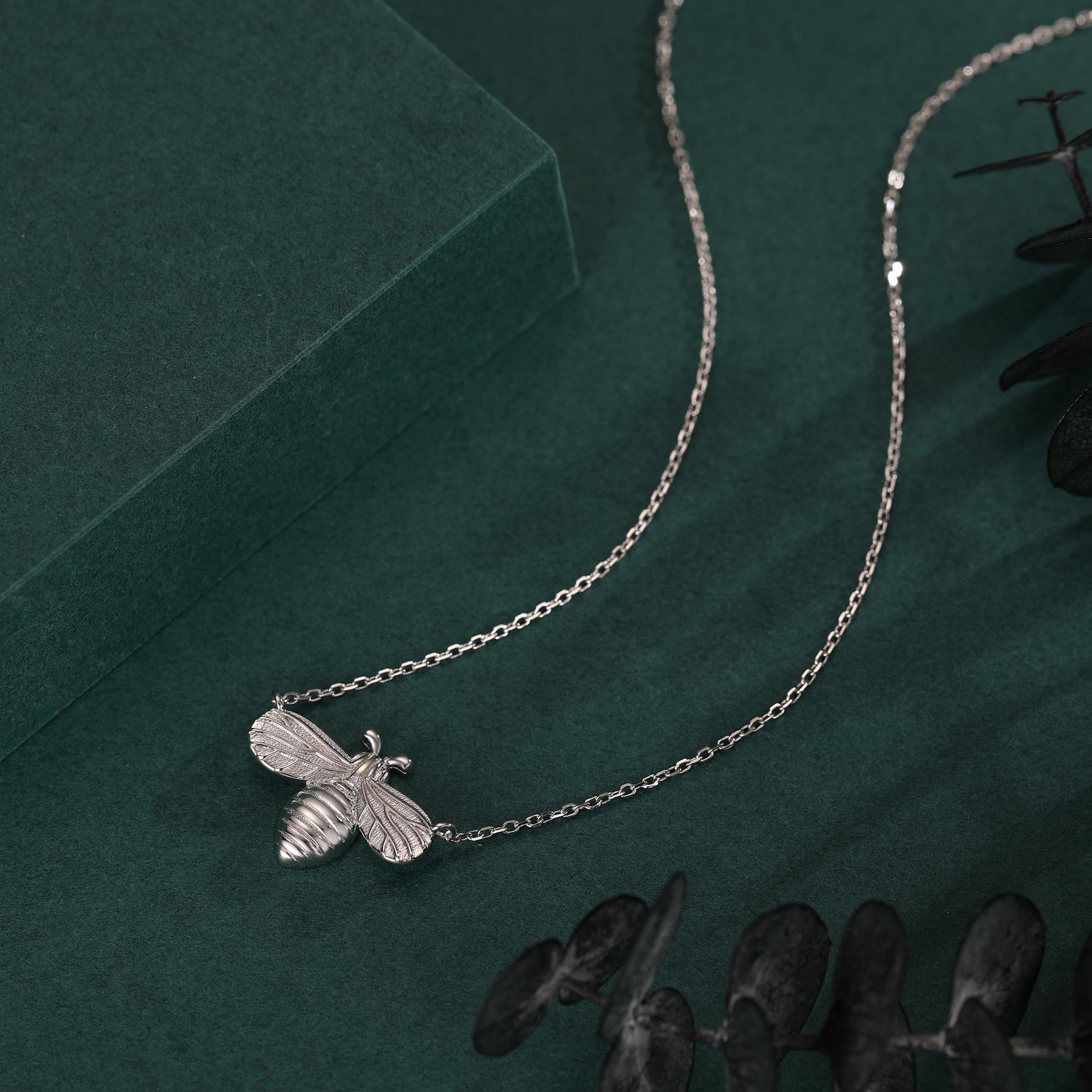 Beautiful Little Honey Bee Necklace in Sterling Silver 16'' - 18'' - Dainty and Delicate - Cute and Whimsical Jewellery