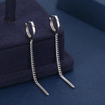 Sale! Dangling Chain Huggie Hoop Earrings, Hoop with Dangle Chains, Chained Hoop Earrings, Silver, Gold or Rose Gold