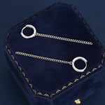 Sale! Dangling Chain Huggie Hoop Earrings, Hoop with Dangle Chains, Chained Hoop Earrings, Silver, Gold or Rose Gold